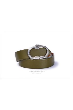 Cintura  in pelle bovina bio-naturale ALESSANDRA FONTANELLI | Cintura | SERPENTE h30VERDE PISELLO